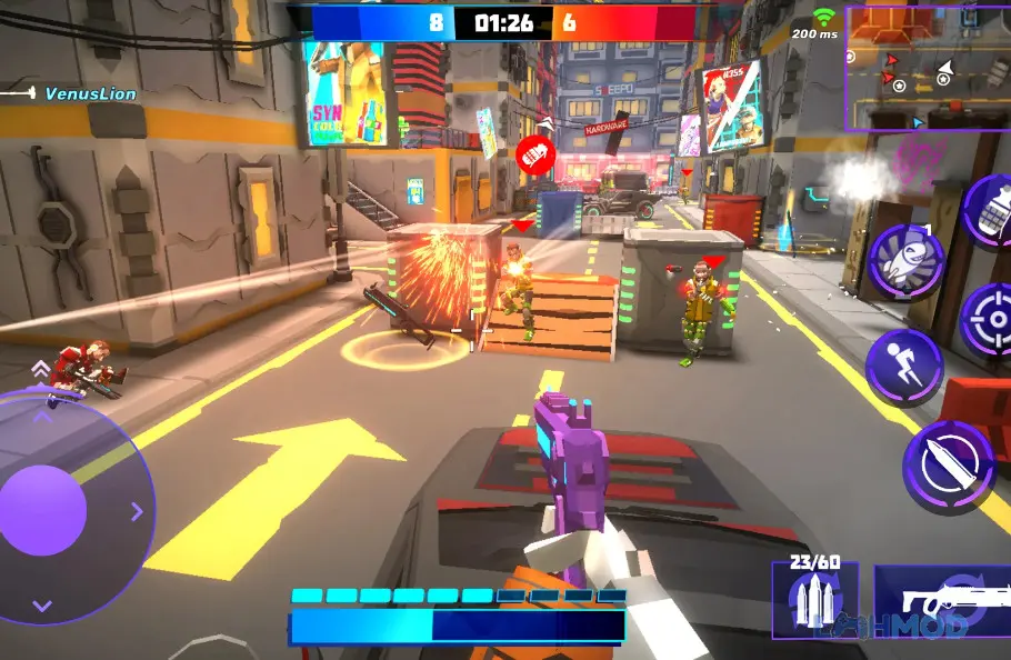 Ảnh 2 của Tải Call of Guns Mod Apk 1.8.58 (Damage, No Cooldown) cho Android iOs Giao diện chiến đấu trong Call of Guns