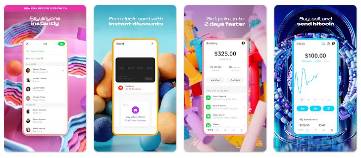 Ảnh 2 của Tải Cash App Apk 3.76.1 cho Android iOS Màn hình ứng dụng Cash App hiển thị các tùy chọn gửi và nhận tiền