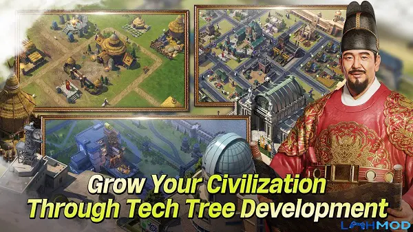 Ảnh 2 của Civilization: Reign of Power Apk 100032.0.0 Android, IOS Cảnh một thành phố cổ kính trong Civilization: Reign of Power, với các công trình kiến trúc đặc trưng và đơn vị quân đội