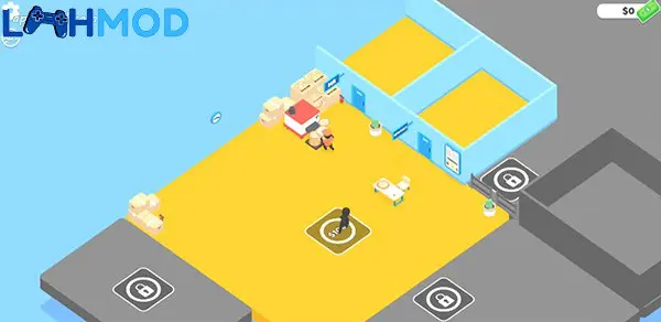 Ảnh 2 của Tải Coffee Break APK 0.42.0 cho Android iOS Giao diện trò chơi Coffee Break với các tác vụ văn phòng