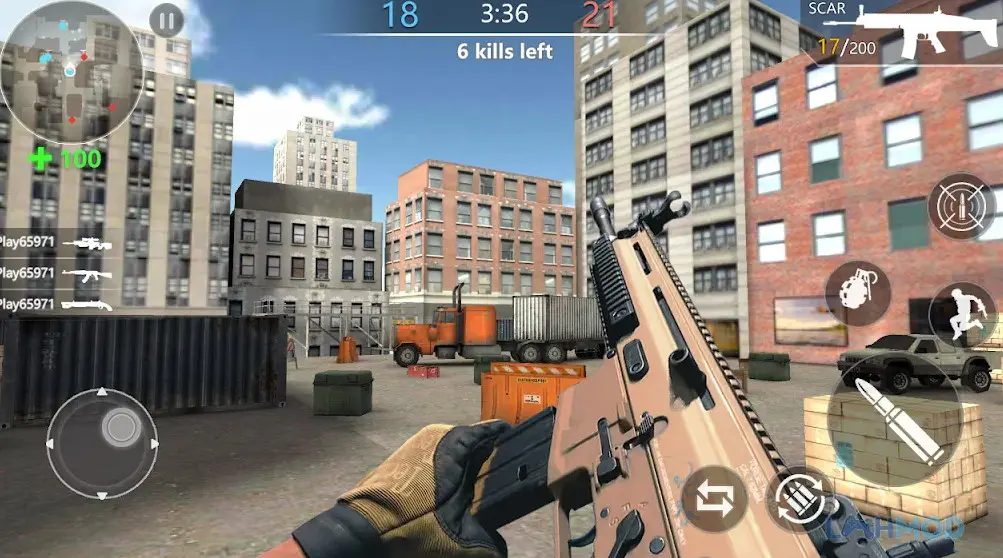 Ảnh 3 của Tải Counter Terror Sniper Shoot Mod Apk 3.0.0 (MOD Bất Tử, Vô Hạn Tiền) Android iOs Một chiến binh đặc công đang chiến đấu trong môi trường đô thị