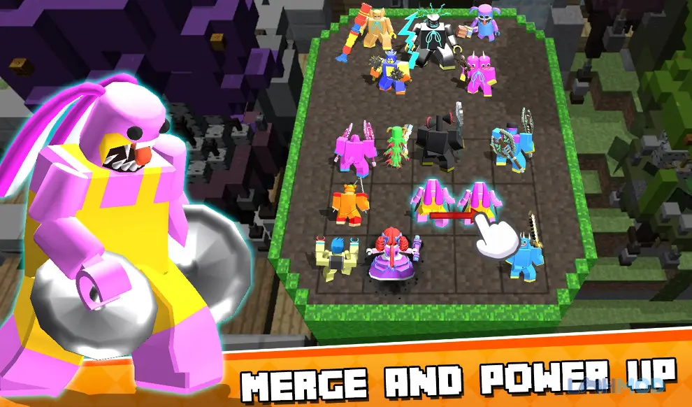 Ảnh 3 của Tải Craft Merge Battle Fight Mod Apk 1.1 (One Hit, God Mode) cho Android iOs Trận chiến mãn nhãn giữa đội quân quái vật trong Craft Merge Battle Fight