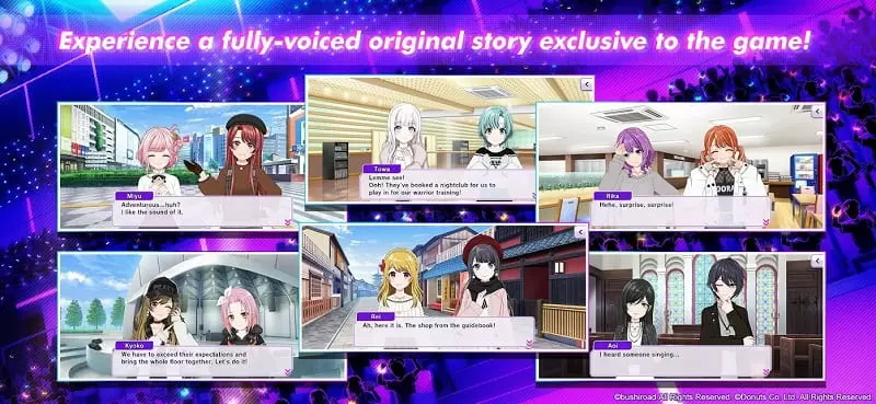 Ảnh 2 của Tải game D4DJ Groovy Mix Mod APK v8.1.0 (Auto Dance, Perfect) Dàn DJ nữ anime trình diễn trên sân khấu lớn