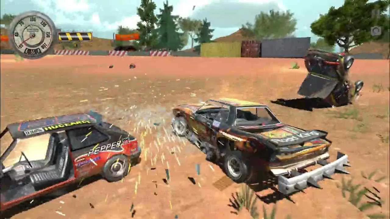 Ảnh 4 của Tải game Derby Forever Online Wreck Cars Festival Mod APK 1.92 (Vô Hạn Tiền) Một chiếc xe đang bị biến dạng sau va chạm trong Derby Forever Online Wreck Cars Festival Mod