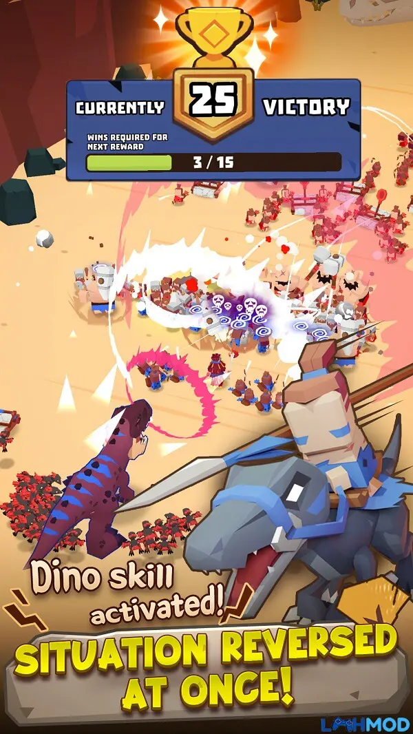 Ảnh 3 của Dino Clash: Tribal War Mod Apk 1.5.5 (Không quảng cáo) Giao diện nâng cấp và tùy chỉnh nhân vật trong game