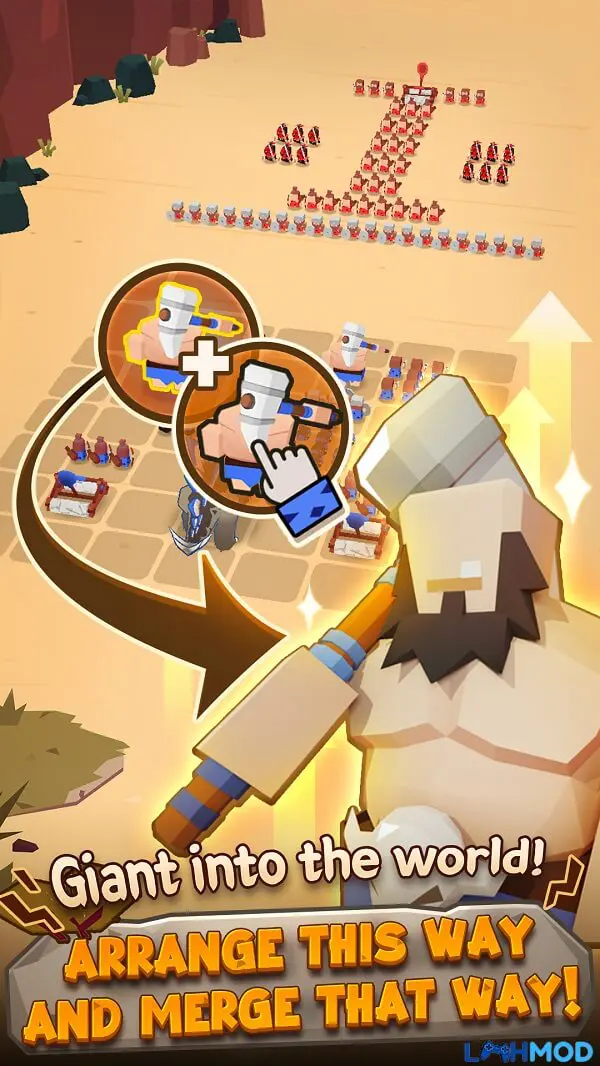 Ảnh 4 của Dino Clash: Tribal War Mod Apk 1.5.5 (Không quảng cáo) Người chơi tạo đội quân hùng mạnh với khủng long và chiến binh