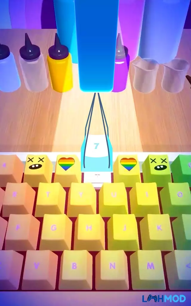 Ảnh 3 của Tải DIY Keyboard Mod Apk 1.8.4.0 (Không quảng cáo, Mod nhận thưởng) cho Android, IOS Thực hiện thao tác tháo lắp phím trong DIY Keyboard Mod