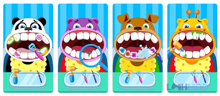 Ảnh 3 của Tải Doctor Dentist Game Apk 1.0.9 cho Android iOs Bác sĩ nha sĩ đang điều trị răng cho bệnh nhân động vật trong Doctor Dentist Game