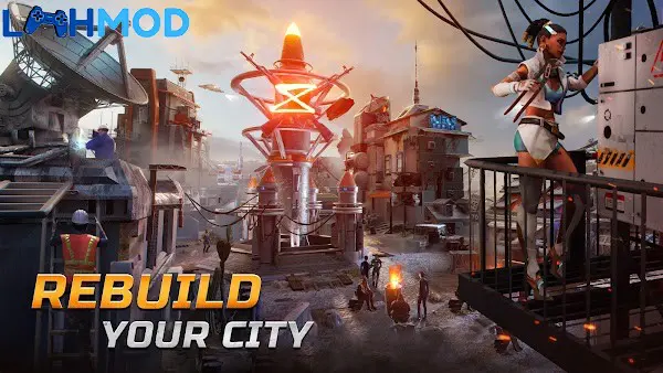 Ảnh 2 của Tải Doom Clash APK 1.3.5 cho Android iOS Giao diện căn cứ trong Doom Clash với các công trình và binh lính