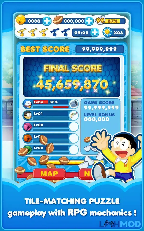 Ảnh 4 của Doraemon Gadget Rush Mod Apk 1.3.0 (Vô năng lượng) Alt text mô tả câu hỏi thường gặp về Doraemon Gadget Rush Mod