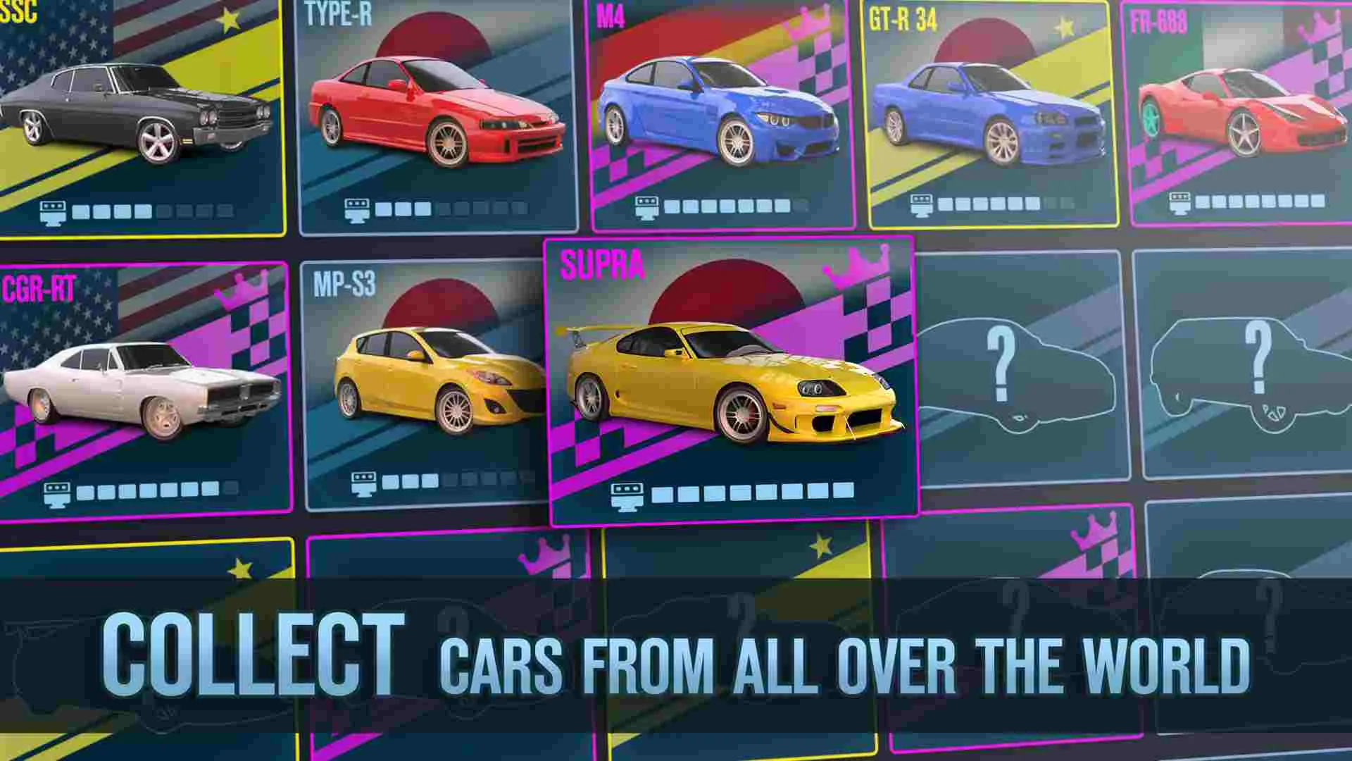 Ảnh 4 của Tải game Drag Battle 2 Mod APK 0.99.53 (Nhận Thưởng Miễn Phí) Hình ảnh minh họa giao diện điều chỉnh nâng cấp xe trong Drag Battle 2 Mod