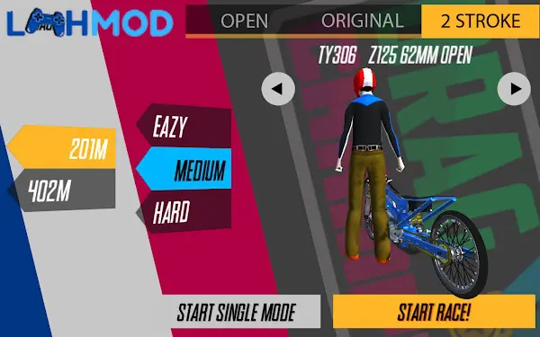 Ảnh 3 của Drag king – 201m thailand racing game APK 2.0.2 Giao diện tùy chỉnh nhân vật và xe trong game Drag King
