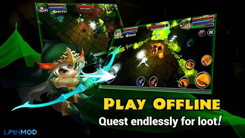 Ảnh 2 của Dungeon Quest Mod APK 3.1.2.1 (Mua Sắm Miễn Phí) Ba nhân vật chính trong Dungeon Quest Mod: Siêu trộm, Phù thủy và Anh hùng