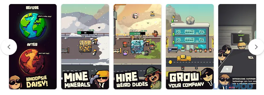 Ảnh 3 của Tải Earth Inc Mod Apk 1.22 (Vô Hạn Tiền) cho Android iOs Cảnh khai thác mỏ trên một hành tinh lạ trong Earth Inc