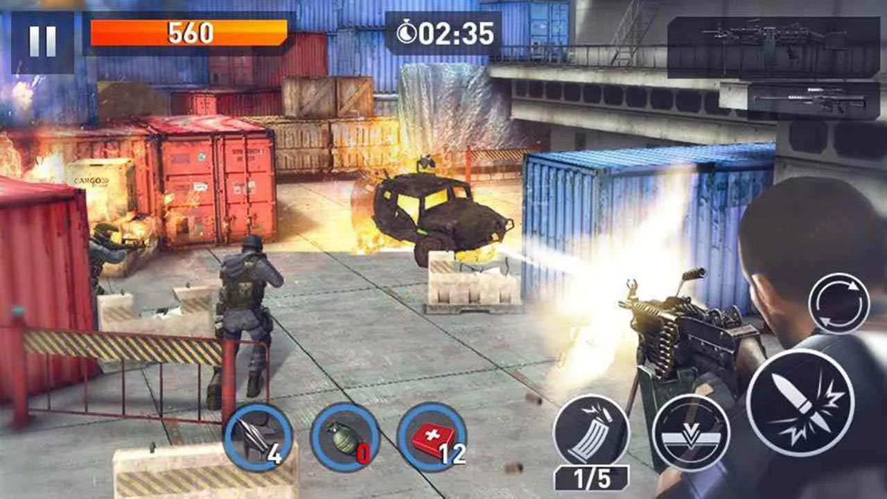 Ảnh 3 của Tải game Elite Killer: SWAT Mod APK 1.5.4 (Vô Hạn Tiền) Kho vũ khí đa dạng của đặc nhiệm