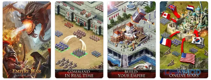 Ảnh 2 của Tải Empire War Age of hero Mod Apk 12.732 (Vô Hạn Tiền/Đá Quý) Android iOs Bản đồ rộng lớn trong Empire War Age of Hero Mod
