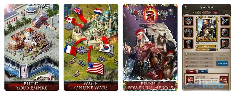 Ảnh 4 của Tải Empire War Age of hero Mod Apk 12.732 (Vô Hạn Tiền/Đá Quý) Android iOs Trận chiến trong Empire War Age of Hero Mod