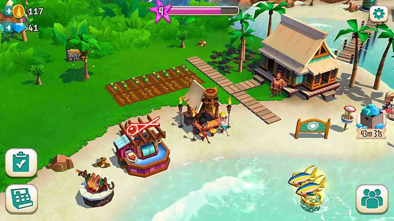 Ảnh 4 của FarmVille 2: Tropic Escape Mod APK 1.140.9422 (Mua sắm miễn phí) Nhà thờ khỉ cổ đại và núi lửa bí ẩn trên đảo