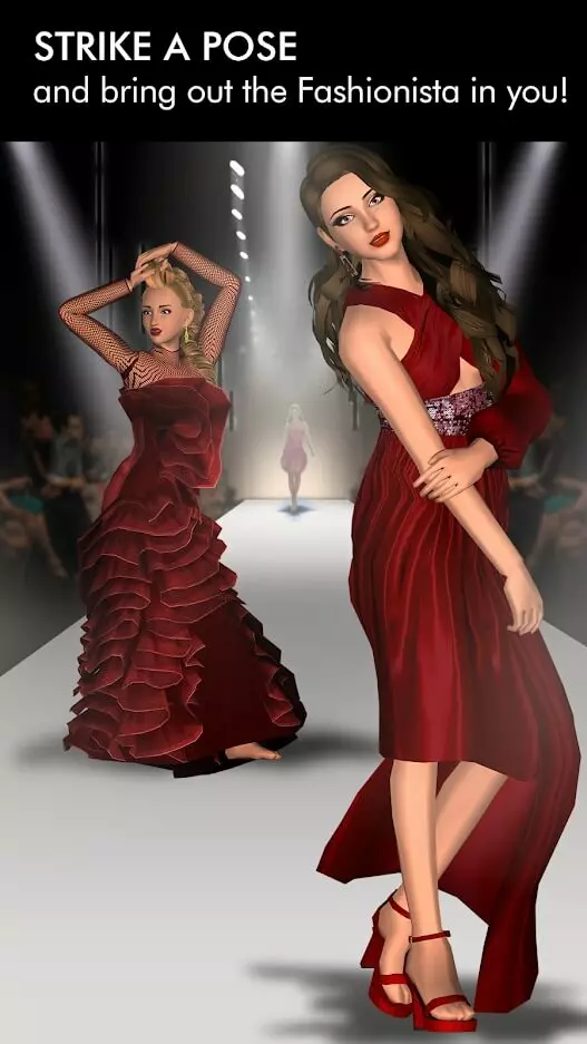 Ảnh 3 của Tải Fashion Empire Mod APK 2.96.0 (Vô hạn tiền/vé, Mở khóa VIP) Người mẫu tạo dáng trong cửa hàng thời trang 3D của Fashion Empire Mod