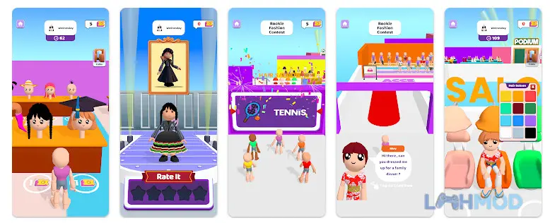 Ảnh 2 của Tải Fashion Famous Mod Apk 1.22 (Vô hạn vé) cho Android iOs Người chơi tùy chỉnh trang phục với nhiều lựa chọn váy áo