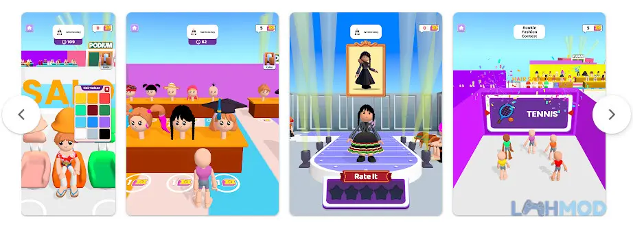 Ảnh 3 của Tải Fashion Famous Mod Apk 1.22 (Vô hạn vé) cho Android iOs Giao diện chọn lựa và phối hợp các món đồ thời trang