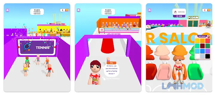 Ảnh 4 của Tải Fashion Famous Mod Apk 1.22 (Vô hạn vé) cho Android iOs Màn hình hiển thị kết quả bình chọn trang phục giữa các người chơi