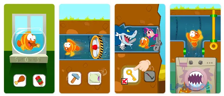 Ảnh 1 của Tải game Fish Story Save the Lover Apk 1.6.7 cho Android iOs Giao diện màn chơi đầu tiên trong Fish Story Save the Lover