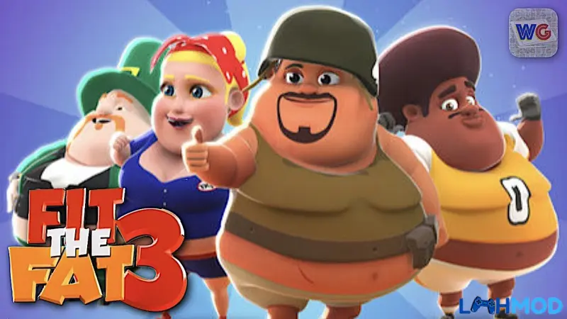Ảnh 2 của Tải Fit the Fat 3 Apk 1.2.7 cho Android Anh chàng béo dễ thương trong Fit the Fat 3 đang chạy trên đường đua