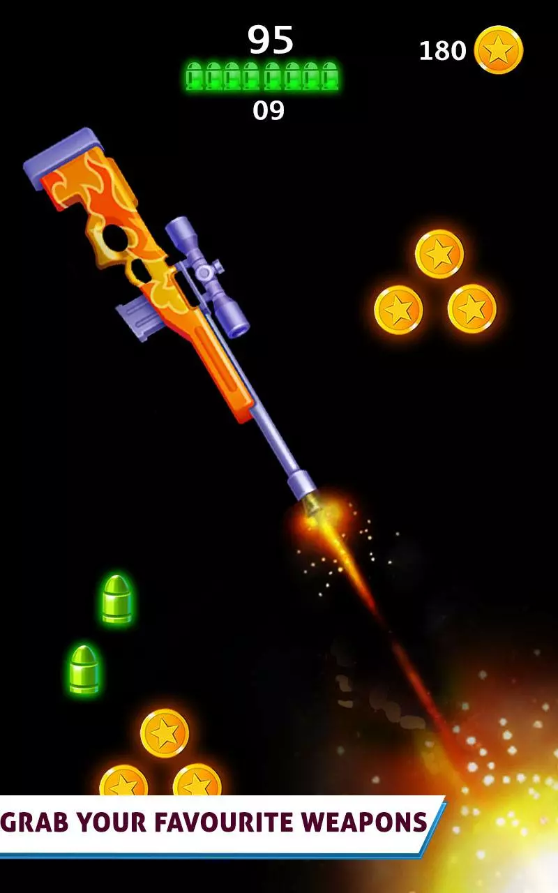 Ảnh 2 của Tải game Flip the Gun Mod APK 1.2 (Vô Hạn Tiền) Hình ảnh kho súng đa dạng trong Flip the Gun, người chơi đang lựa chọn súng