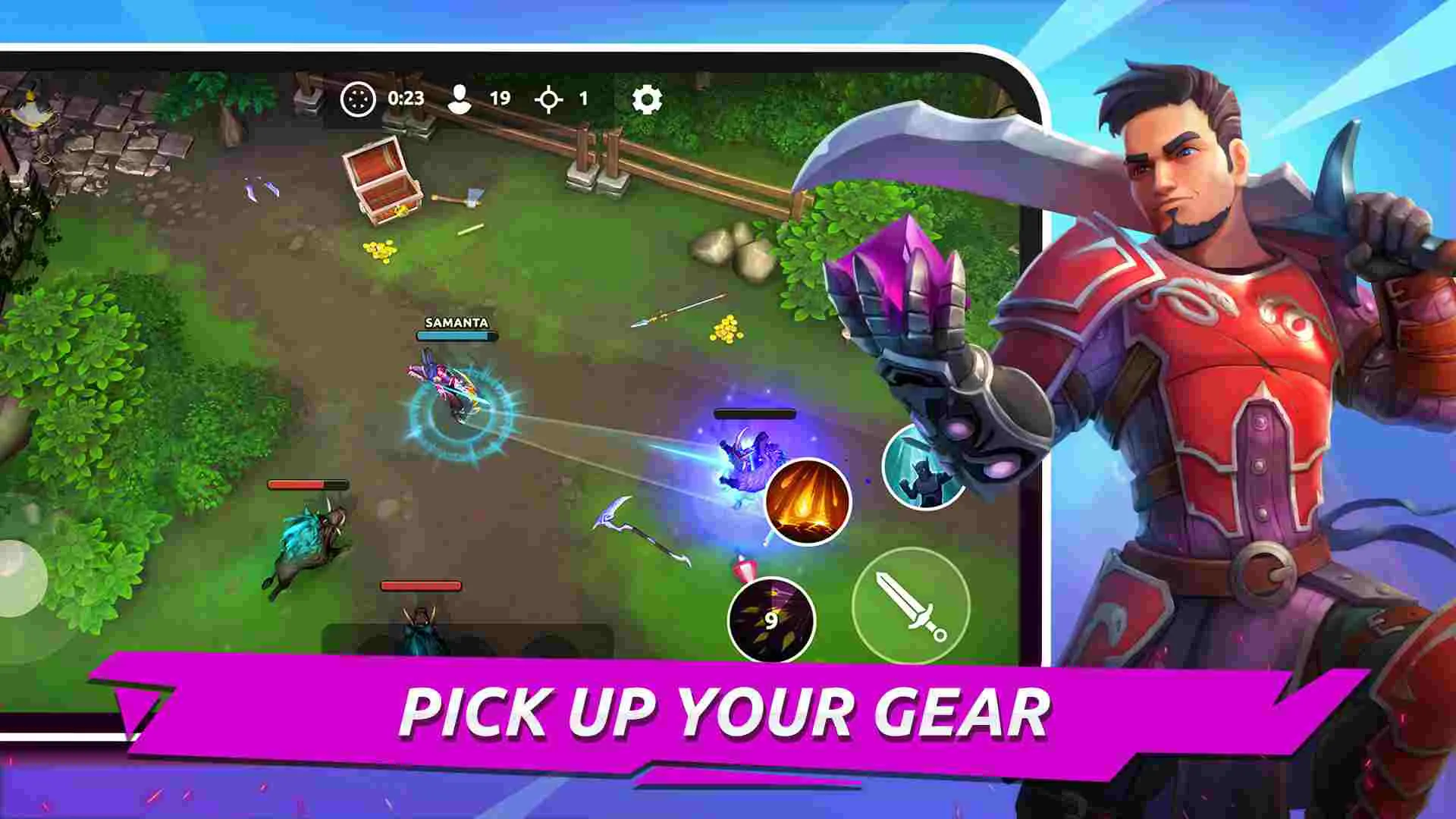Ảnh 4 của Tải game FOG – MOBA Battle Royale Game Mod APK 0.53.0 (Tăng Sát Thương) Giao diện chọn nhân vật hoặc tùy chỉnh trang bị trong game FOG