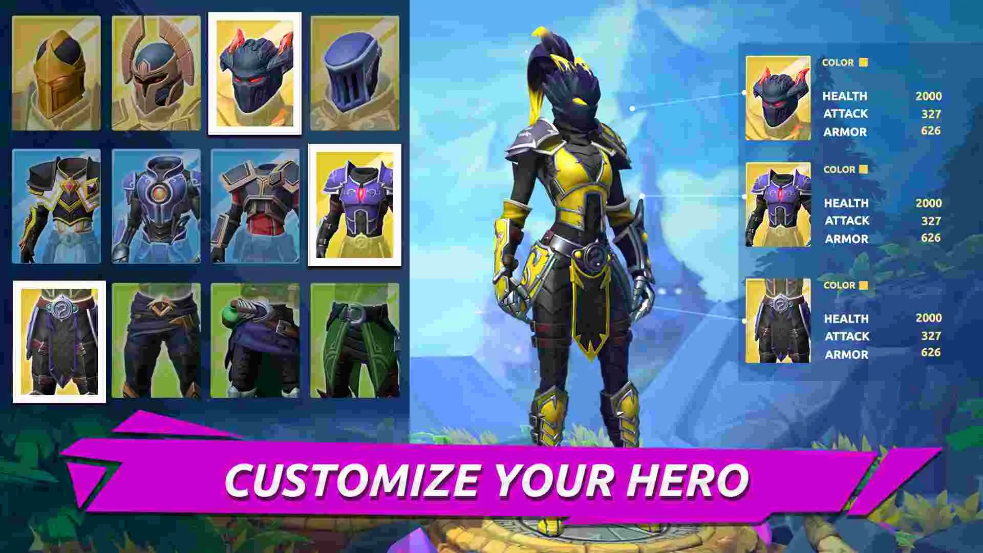 Ảnh 5 của Tải game FOG – MOBA Battle Royale Game Mod APK 0.53.0 (Tăng Sát Thương) Toàn cảnh đấu trường trong FOG, với các nhân vật và hiệu ứng chiến đấu