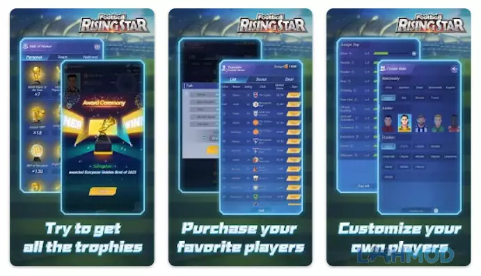 Ảnh 2 của Tải Football Rising Star Mod Apk 1.8.5 (Vô hạn tiền) cho Android iOs Cầu thủ trẻ trong Football Rising Star Mod