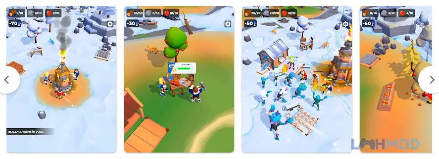 Ảnh 3 của Tải Frost Land Survival Mod Apk 1.16.10 (Vô Hạn Tiền, Fast Build) cho Android iOs Pháo đài của người sống sót trong Frost Land Survival