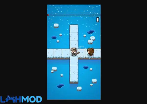 Ảnh 2 của Tải Fury MOD APK 1.0.4 (Vô hạn tiền) cho Android iOS Chiến binh trong Fury MOD đang chiến đấu với quái vật