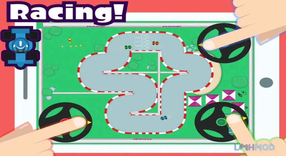 Ảnh 3 của Tải Game 2 3 4 người chơi Mod Apk 3.8.8 (Vô hạn tiền) cho Android iOs Minigame đua xe tăng với đồ họa hoạt hình đơn giản, tập trung vào sự vui nhộn
