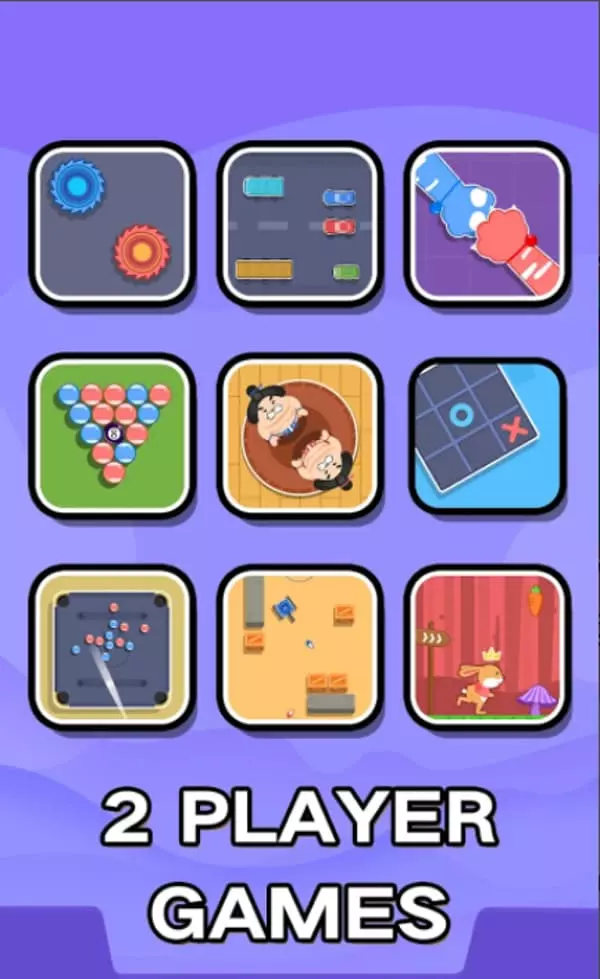 Ảnh 2 của Tải game 2 người MOD APK 1.231 (không quảng cáo) cho Android iOS Hai người chơi đang đối đầu trong một trận chiến game 2 người với đồ họa hoạt hình