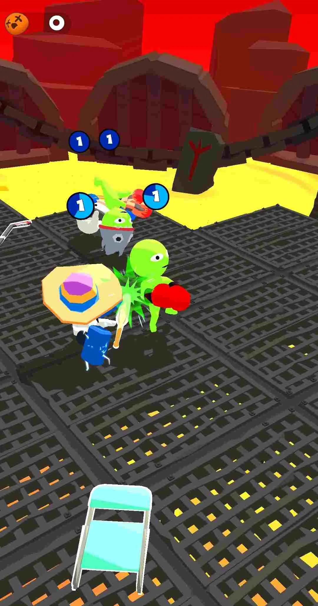 Ảnh 2 của Tải Gang Boxing Arena Mod APK 1.2.8.1 (Vô Hạn Tiền) Giao diện chọn nhân vật và tùy chỉnh trang phục, mũ cho chiến binh người que