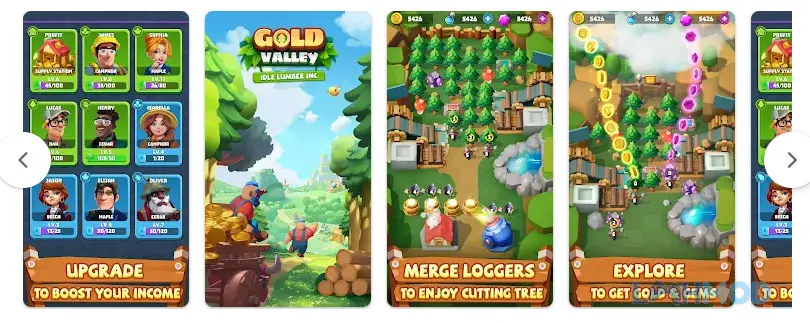 Ảnh 3 của Tải Gold Valley-Idle Lumber Inc Apk 1.14.0 cho Android iOs Giao diện quản lý nhà máy gỗ với các thông số sản xuất