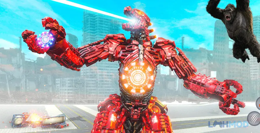 Ảnh 4 của Tải Gorilla Robot Car Robot Games Apk 5.9 cho Android iOs Robot khỉ đột tấn công kẻ thù trong Gorilla Robot Car Robot Games