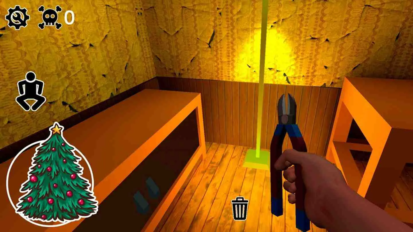 Ảnh 4 của Tải game Grandpa And Granny House Escape Mod APK v1.8.3 ( Dump Enemies, Không Quảng Cáo ) Nhân vật chính đang tìm kiếm vật phẩm trong một căn phòng bừa bộn của Grandpa And Granny House Escape