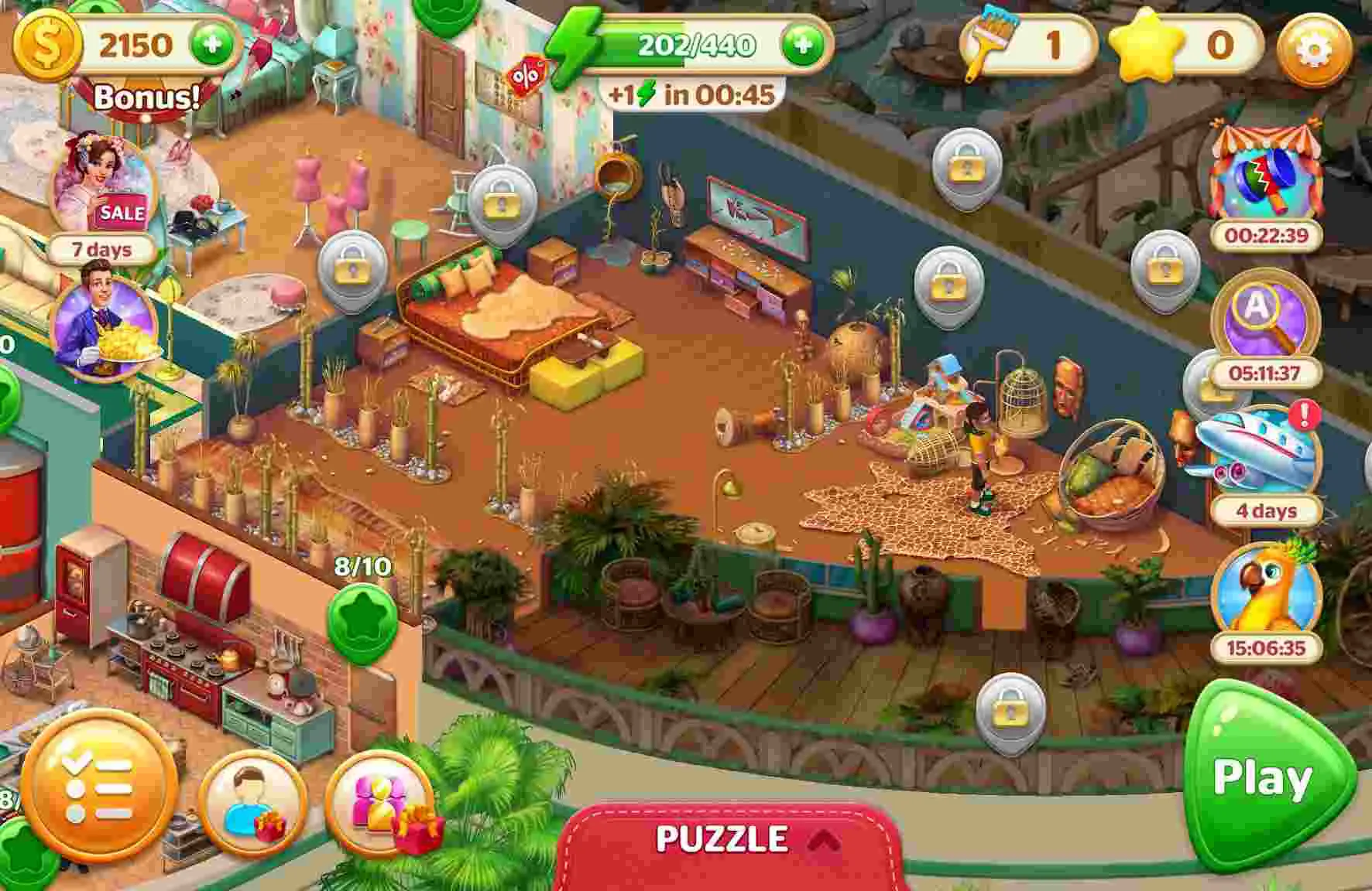 Ảnh 2 của Tải game Hidden Hotel Mod APK 1.1.79 (Vô Hạn Tiền) Màn hình tải game Hidden Hotel Mod với giao diện tiếng Việt