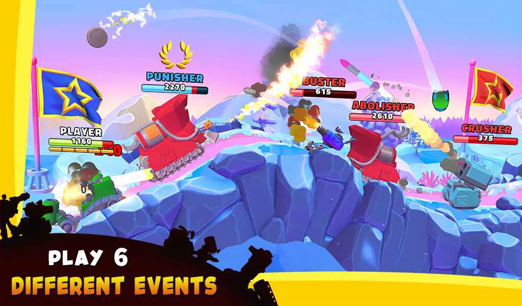 Ảnh 2 của Tải game Hills of Steel 2 Mod APK 3.0.0 (Bất tử, Không quảng cáo) Hills of Steel 2 Mod - Giao diện xe tăng và thông số chiến đấu