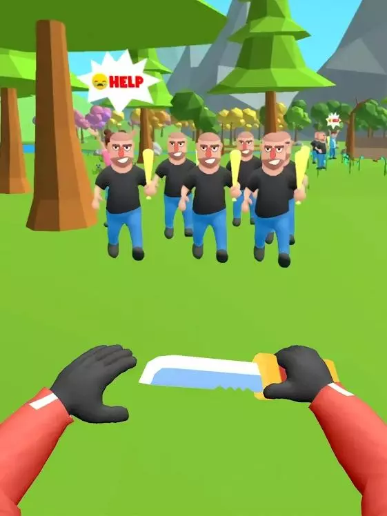 Ảnh 2 của Tải game Hit Master 3D Mod APK 1.7.7 (Vô Hạn Tiền) Giao diện chơi game Hit Master 3D Mod với nhiều kẻ địch và con tin