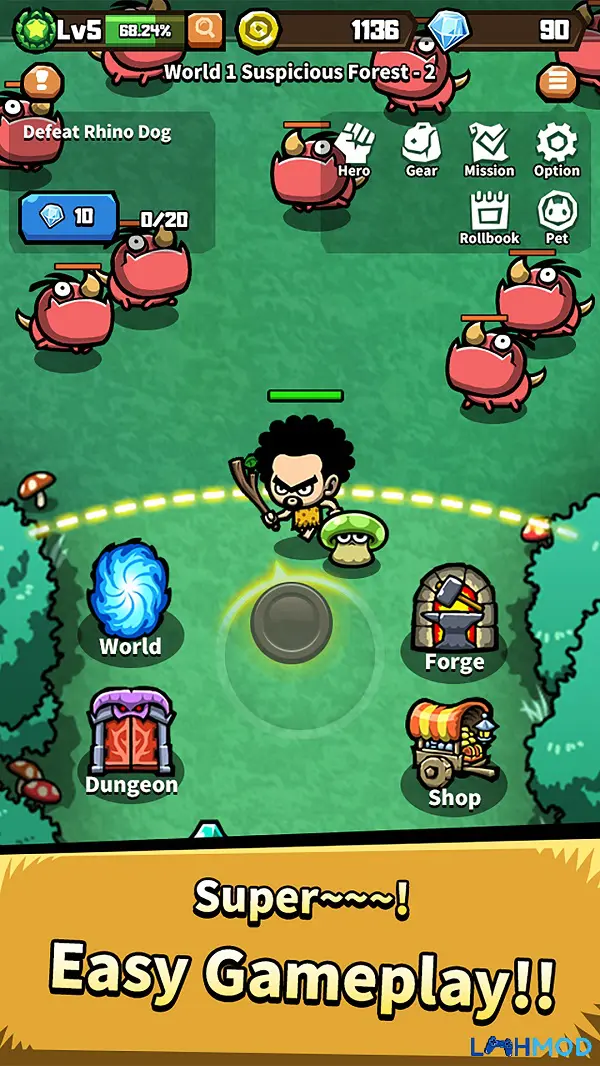 Ảnh 3 của Homo Idlecus Mod Apk 2.85 (Bất tử, Menu, Sát thương) Giao diện tiến hóa trong Homo Idlecus