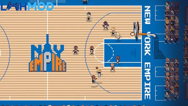 Ảnh 2 của Tải Hoop Land APK 1.0.9 cho Android iOS Một cầu thủ bóng rổ đang úp rổ trong game Hoop Land