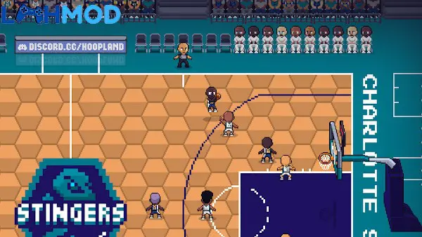 Ảnh 4 của Tải Hoop Land APK 1.0.9 cho Android iOS Cầu thủ bóng rổ đang ném bóng ghi điểm trong Hoop Land