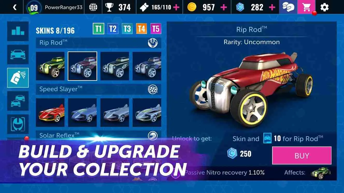 Ảnh 5 của Hot Wheels Infinite Loop Mod APK 1.35.0 (Chỉ có bạn trên đường đua) Giao diện chơi game Hot Wheels Infinite Loop Mod với nhiều xe đua trên đường
