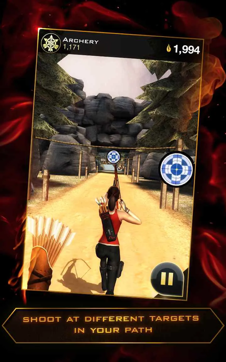 Ảnh 4 của Tải game Hunger Games: Panem Run Mod APK 1.0.22 (Vô Hạn Tiền) Cảnh Katniss đang chuẩn bị bắn cung tên