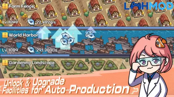 Ảnh 3 của Idle Fishing Tycoon MOD APK 1.0.13 (Hệ số sát thương) Hệ thống nâng cấp dụng cụ câu cá trong game Idle Fishing Tycoon