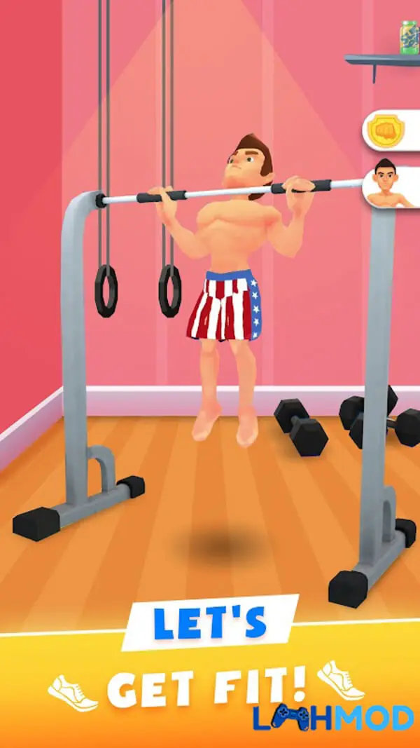 Ảnh 4 của Idle Workout Master Mod Apk v2.3.8 (vô hạn tiền) Màn hình hiển thị tính năng mod vô hạn tiền trong Idle Workout Master